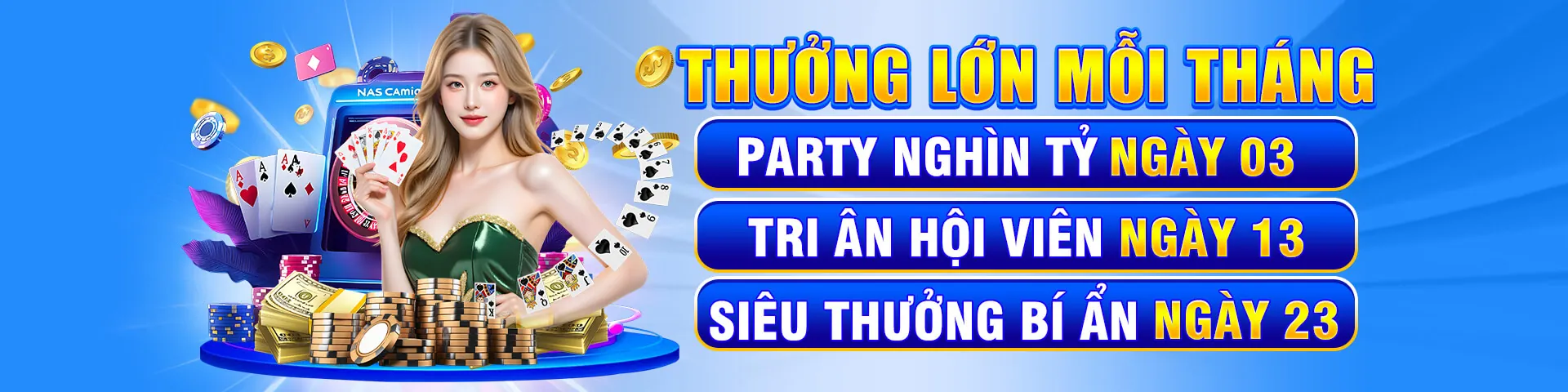Hình ảnh chính về các chương trình khuyến mãi hấp dẫn tại cwin01 với tiền vàng và không khí casino sôi động